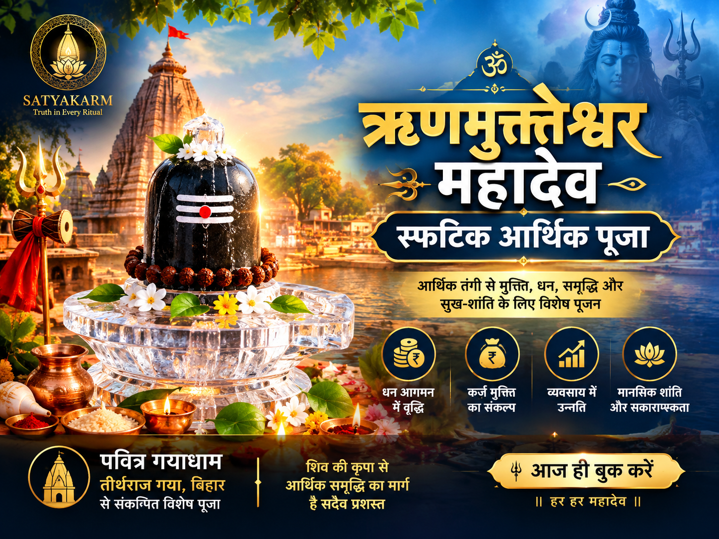ऋणमुक्तेश्वर महादेव स्फटिक आर्थिक पूजा